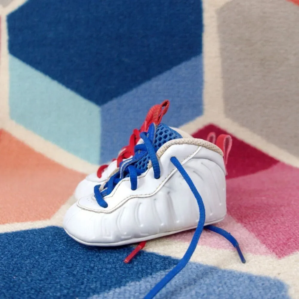 Nike Little Posite One Moon Man‎ White Blue Red Shoes DJ4022-001 Kids Size 3C US